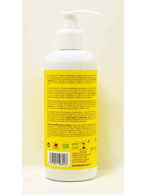 Lanzaloe Sunscreen FPS 15 and FPS 30 250ml